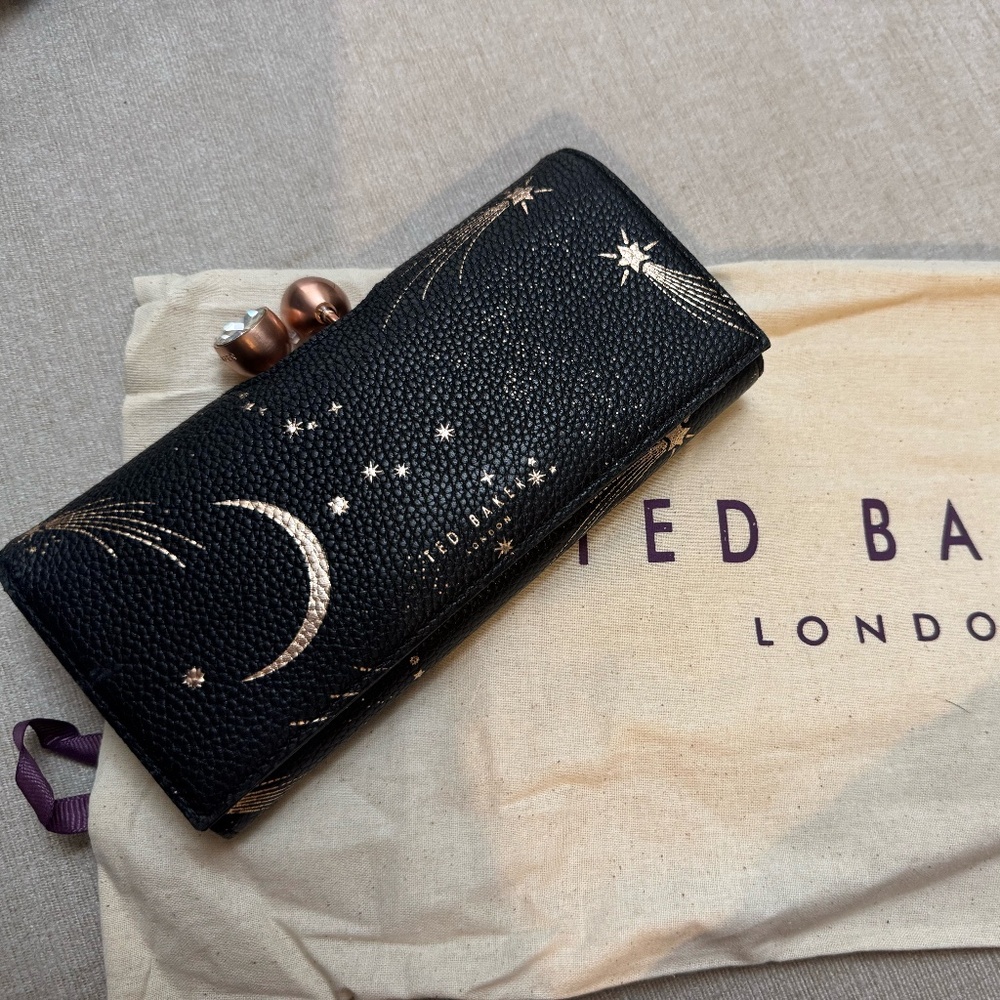 Ted Baker Black Moon and Stars Matinee Wallet